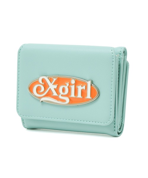 X-girl（エックスガール）の「OVAL LOGO CLASP FAUX LEATHER MINI WALLET（財布・レディース・ブラック/ライトグリーン/ベージュ・ONE SIZE）」の5枚目の写真