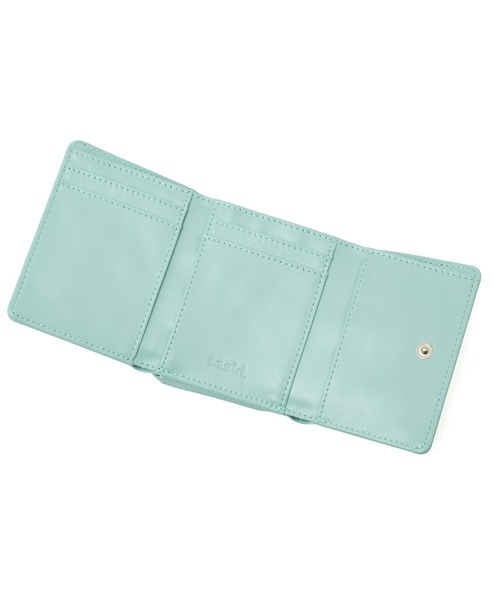 X-girl（エックスガール）の「OVAL LOGO CLASP FAUX LEATHER MINI WALLET（財布・レディース・ブラック/ライトグリーン/ベージュ・ONE SIZE）」の7枚目の写真