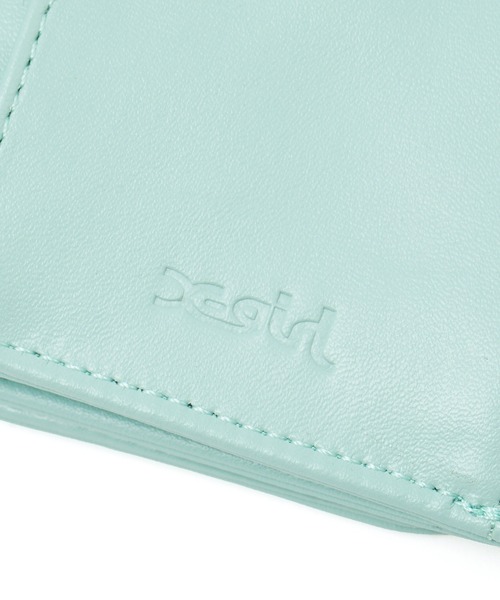 X-girl（エックスガール）の「OVAL LOGO CLASP FAUX LEATHER MINI WALLET（財布・レディース・ブラック/ライトグリーン/ベージュ・ONE SIZE）」の8枚目の写真