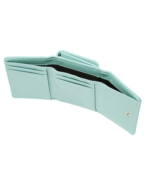 X-girl（エックスガール）の「OVAL LOGO CLASP FAUX LEATHER MINI WALLET（財布・レディース・ブラック/ライトグリーン/ベージュ・ONE SIZE）」の9枚目の写真