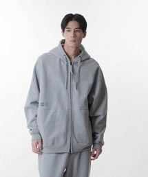ＪＹです。LES TIEN グレー フルジップフーディ セール】LES TIEN CROPPED ZIP HOODIE SWEATER (CF-1011-PD)（パーカー