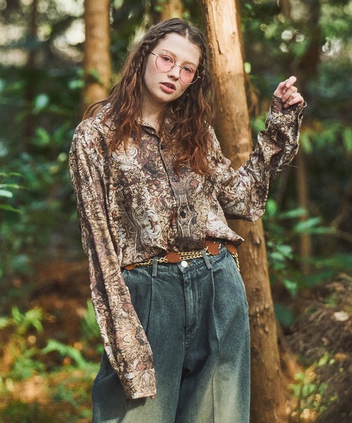 CASPER JOHN（キャスパージョン）の「Retro pattern shirts/レトロパターンシャツ（シャツ/ブラウス・メンズ・オレンジ/ネイビー/グレー/チャコールグレー/ワイン/ブラック/ベージュ/ダークブラウン/ブラウン/ホワイト・X-SMALL/LARGE/MEDIUM/SMALL）」の6枚目の写真