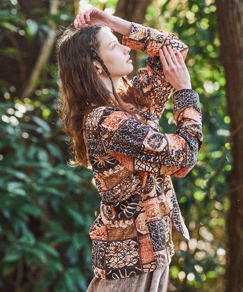 CASPER JOHN（キャスパージョン）の「Retro pattern shirts/レトロパターンシャツ（シャツ/ブラウス・メンズ・オレンジ/ネイビー/グレー/チャコールグレー/ワイン/ブラック/ベージュ/ダークブラウン/ブラウン/ホワイト・X-SMALL/LARGE/MEDIUM/SMALL）」の10枚目の写真