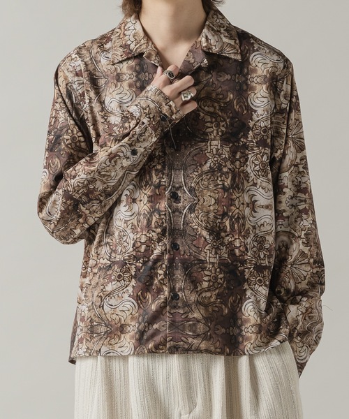 CASPER JOHN（キャスパージョン）の「Retro pattern shirts/レトロパターンシャツ（シャツ/ブラウス・メンズ・オレンジ/ネイビー/グレー/チャコールグレー/ワイン/ブラック/ベージュ/ダークブラウン/ブラウン/ホワイト・X-SMALL/LARGE/MEDIUM/SMALL）」の16枚目の写真