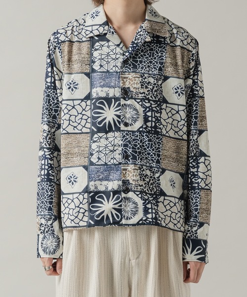 CASPER JOHN（キャスパージョン）の「Retro pattern shirts/レトロパターンシャツ（シャツ/ブラウス・メンズ・オレンジ/ネイビー/グレー/チャコールグレー/ワイン/ブラック/ベージュ/ダークブラウン/ブラウン/ホワイト・X-SMALL/LARGE/MEDIUM/SMALL）」の12枚目の写真