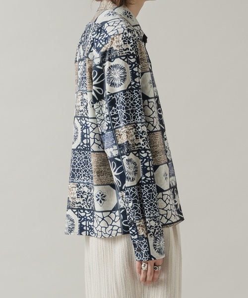 CASPER JOHN（キャスパージョン）の「Retro pattern shirts/レトロパターンシャツ（シャツ/ブラウス・メンズ・オレンジ/ネイビー/グレー/チャコールグレー/ワイン/ブラック/ベージュ/ダークブラウン/ブラウン/ホワイト・X-SMALL/LARGE/MEDIUM/SMALL）」の13枚目の写真