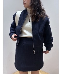 ニットパッファーブルゾン