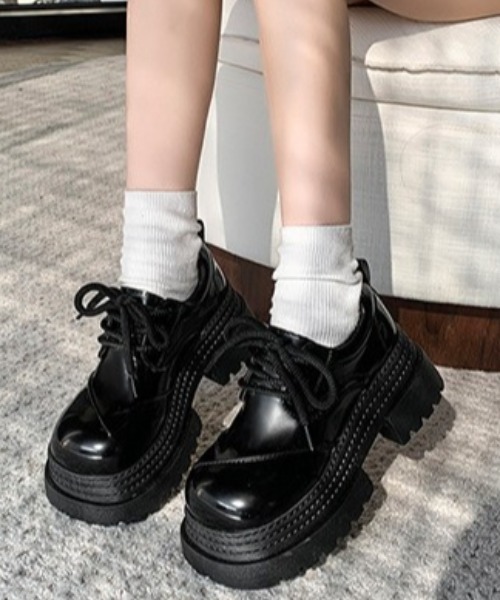 mebole(メボレ)の「レースアップチャンキーローファー(ローファー・レディース・ブラック/ブラウン・SMALL/MEDIUM/LARGE)」の11枚目の写真