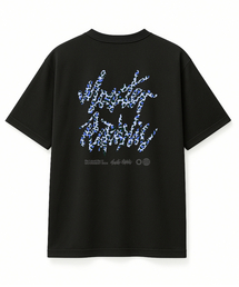 レオパードロゴブルーTシャツブラック_8104
