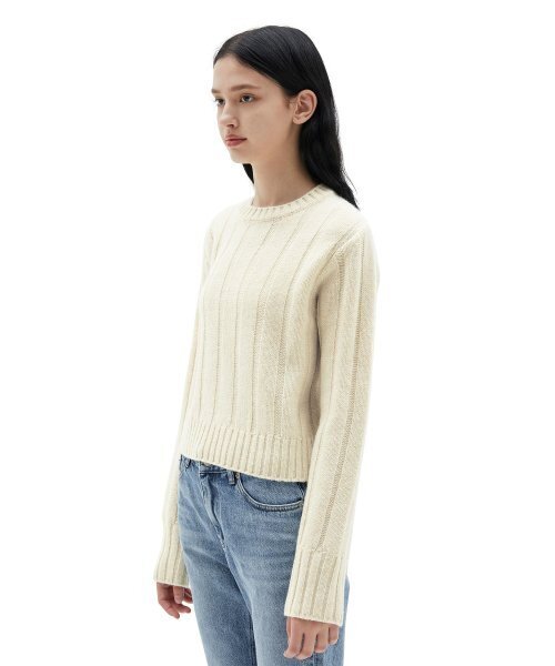 BROWNYARD(ブラウンヤード)の「22fw W クルーネックスウェーター、レモン(ニット/セーター・レディース・その他・1/2)」の2枚目の写真