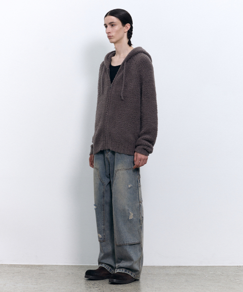 INSILENCE(インサイロンス)の「コージーソフトフードジップアップニットASHBROWN(ニット/セーター・レディース・その他・SMALL/MEDIUM/LARGE)」の3枚目の写真