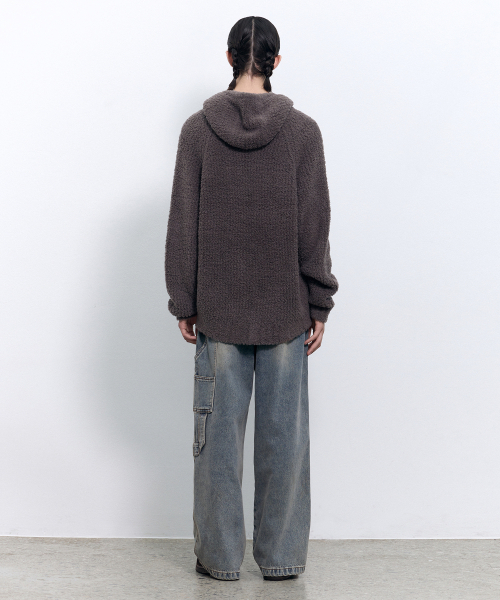INSILENCE(インサイロンス)の「コージーソフトフードジップアップニットASHBROWN(ニット/セーター・レディース・その他・SMALL/MEDIUM/LARGE)」の4枚目の写真