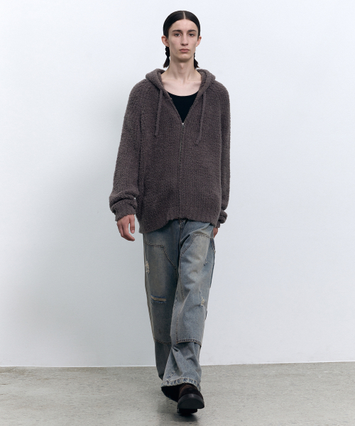 INSILENCE(インサイロンス)の「コージーソフトフードジップアップニットASHBROWN(ニット/セーター・レディース・その他・SMALL/MEDIUM/LARGE)」の5枚目の写真