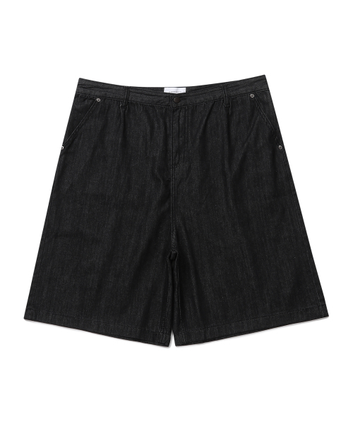 CONNECT KINLOCH(コネクトキンロック)の「クーリングスラブデニムハーフパンツ(ブラック)(デニムパンツ・メンズ・ブラック・MEDIUM/LARGE/X-LARGE)」の1枚目の写真