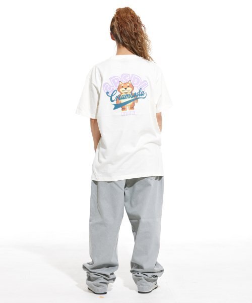 CREAM SODA LAB(クリームソーダラボ)の「スタックアップパク 半袖Tシャツ アイボリー パープル(Tシャツ/カットソー・メンズ・その他・MEDIUM/X-LARGE/XX-LARGE/LARGE)」の3枚目の写真