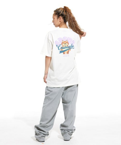 CREAM SODA LAB(クリームソーダラボ)の「スタックアップパク 半袖Tシャツ アイボリー パープル(Tシャツ/カットソー・メンズ・その他・MEDIUM/X-LARGE/XX-LARGE/LARGE)」の4枚目の写真
