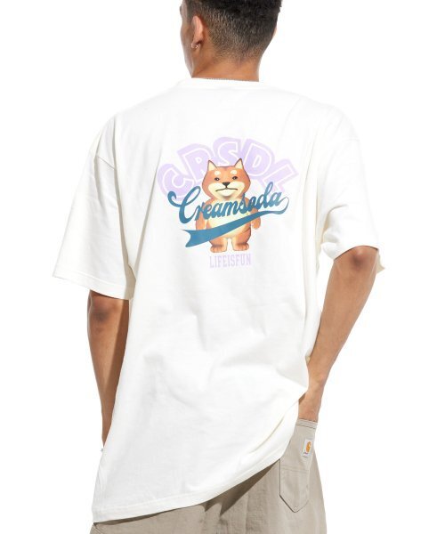 CREAM SODA LAB(クリームソーダラボ)の「スタックアップパク 半袖Tシャツ アイボリー パープル(Tシャツ/カットソー・メンズ・その他・MEDIUM/X-LARGE/XX-LARGE/LARGE)」の11枚目の写真