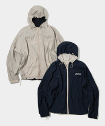 SOME PLACE（サムプレイス）の「リバーシブルインシジョンナイロンウィンドブレイカー フードジップアップジャケット [ベージュ]（ナイロンジャケット）」