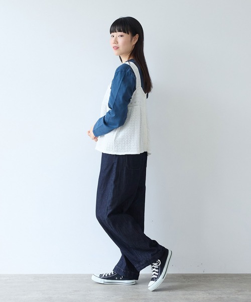 bulle de savon(ビュルデサボン)の「透かし柄 キャミビスチェ(ニット/セーター・レディース・ホワイト/レッド・FREE)」の11枚目の写真