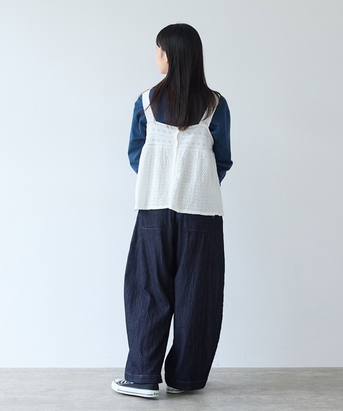 bulle de savon(ビュルデサボン)の「透かし柄 キャミビスチェ(ニット/セーター・レディース・ホワイト/レッド・FREE)」の12枚目の写真