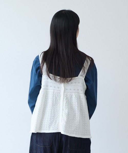 bulle de savon(ビュルデサボン)の「透かし柄 キャミビスチェ(ニット/セーター・レディース・ホワイト/レッド・FREE)」の13枚目の写真