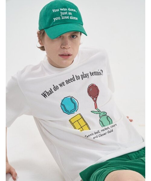 CLEVER FIELD（クレバーフィールド）の「プレイテニスグラフィックオーバーサイズTシャツ[ホワイト]（Tシャツ/カットソー・メンズ・その他・LARGE/X-LARGE）」の4枚目の写真