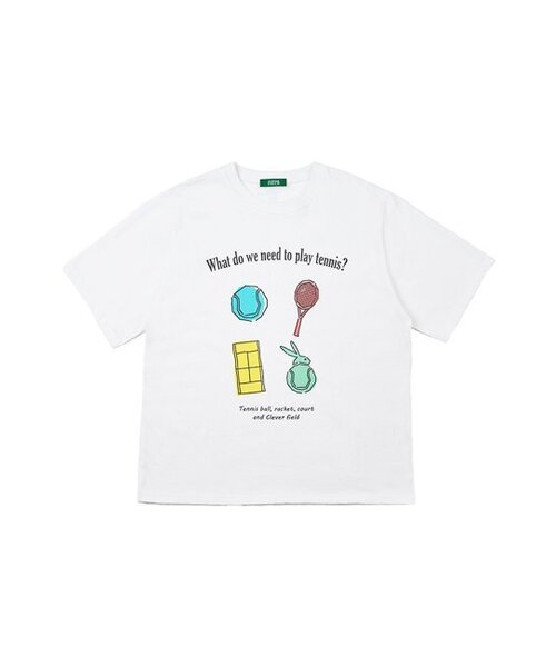 CLEVER FIELD（クレバーフィールド）の「プレイテニスグラフィックオーバーサイズTシャツ[ホワイト]（Tシャツ/カットソー・メンズ・その他・LARGE/X-LARGE）」の5枚目の写真