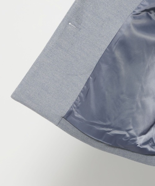 HARE（ハレ）の「フードマフラーツキミドルコート(HARE)（ノーカラーコート・レディース・ブラック/ブルー・FREE）」の5枚目の写真