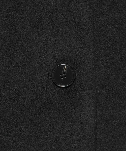 HARE（ハレ）の「フードマフラーツキミドルコート(HARE)（ノーカラーコート・レディース・ブラック/ブルー・FREE）」の4枚目の写真