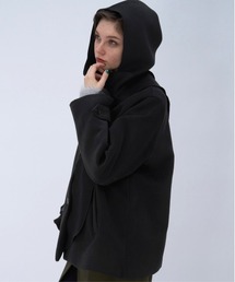 HARE（ハレ）の「フードマフラーツキミドルコート(HARE)（ノーカラーコート）」