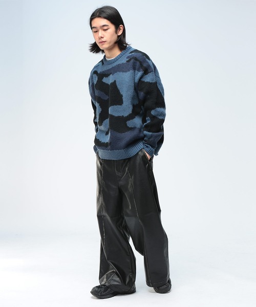 SAKAZEN（サカゼン）の「Cathy's Closet (キャシーズ クロセット) 起毛 カモフラージュ クルーネック オーバー ニット セーター 42706009（ニット/セーター・メンズ・ブルー/ブラック/ホワイト・L/M）」の16枚目の写真