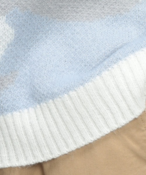 SAKAZEN（サカゼン）の「Cathy's Closet (キャシーズ クロセット) 起毛 カモフラージュ クルーネック オーバー ニット セーター 42706009（ニット/セーター・メンズ・ブルー/ブラック/ホワイト・L/M）」の8枚目の写真