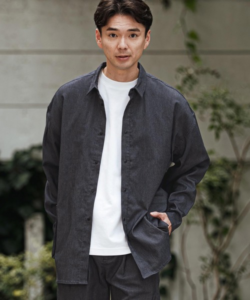 CALL&RESPONSE(コールアンドレスポンス)の「mj11304- シャツジャケット-ストレッチデニム(261-1101-04)(デニムジャケット・メンズ・インディゴブルー/ブラック・5/4/2)」の5枚目の写真