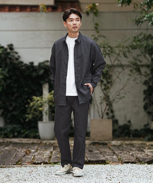 CALL&RESPONSE(コールアンドレスポンス)の「mj11304- シャツジャケット-ストレッチデニム(261-1101-04)(デニムジャケット・メンズ・インディゴブルー/ブラック・5/4/2)」の6枚目の写真