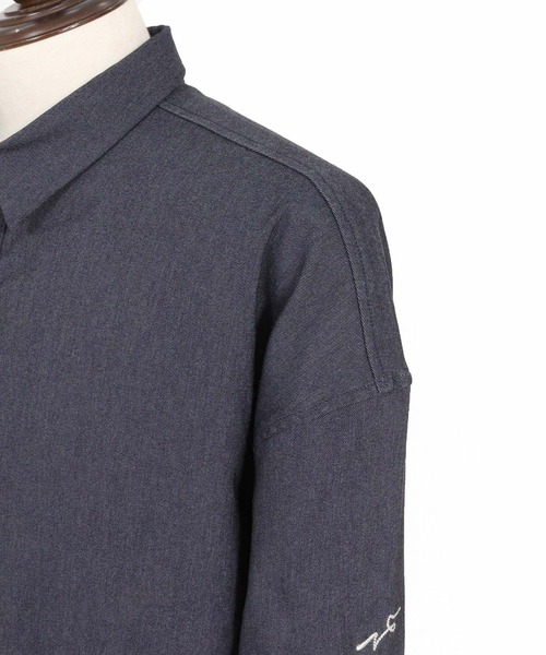 CALL&RESPONSE(コールアンドレスポンス)の「mj11304- シャツジャケット-ストレッチデニム(261-1101-04)(デニムジャケット・メンズ・インディゴブルー/ブラック・5/4/2)」の15枚目の写真