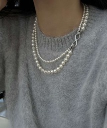 Forcement（フォースメント）の「幅広いスタイルに溶け込む2連パールオケージョンネックレス（ネックレス）」