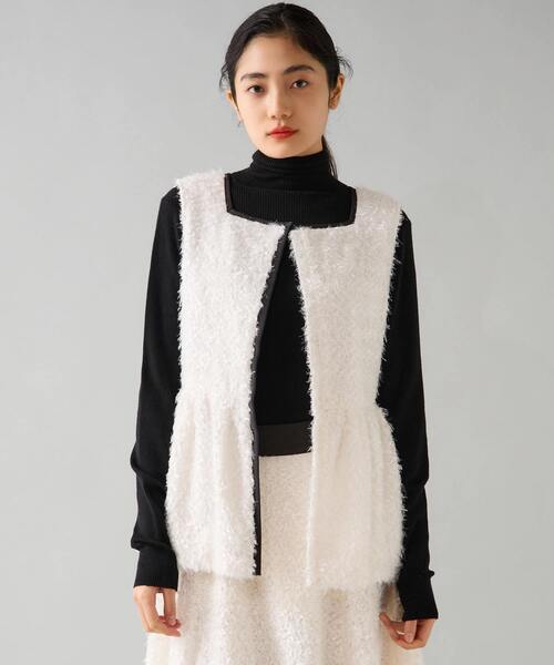 チュールフェザーペプラムベスト