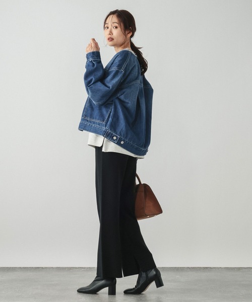 GLOBAL WORK(グローバルワーク)の「GOODデニムノーカラージャケット/601266(デニムジャケット・レディース・ライトブルー/ブルー・MEDIUM/LARGE)」の8枚目の写真