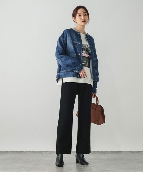 GLOBAL WORK(グローバルワーク)の「GOODデニムノーカラージャケット/601266(デニムジャケット・レディース・ライトブルー/ブルー・MEDIUM/LARGE)」の7枚目の写真