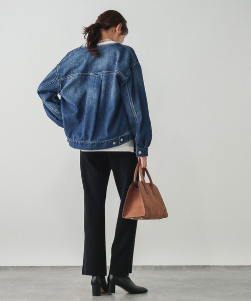 GLOBAL WORK(グローバルワーク)の「GOODデニムノーカラージャケット/601266(デニムジャケット・レディース・ライトブルー/ブルー・MEDIUM/LARGE)」の9枚目の写真