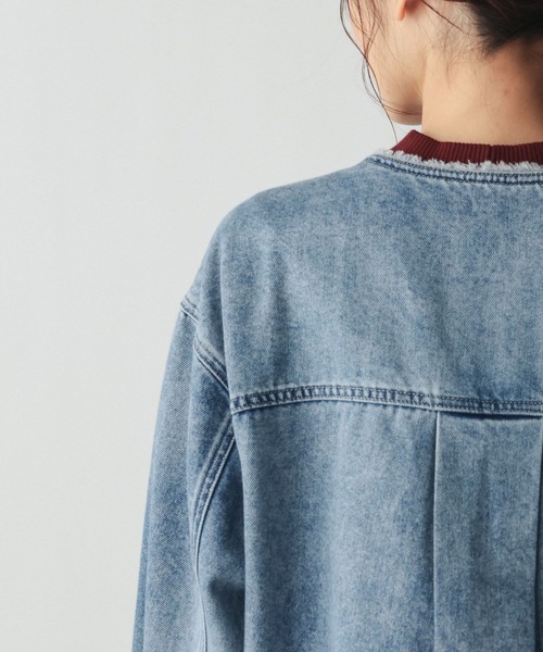 GLOBAL WORK(グローバルワーク)の「GOODデニムノーカラージャケット/601266(デニムジャケット・レディース・ライトブルー/ブルー・MEDIUM/LARGE)」の17枚目の写真
