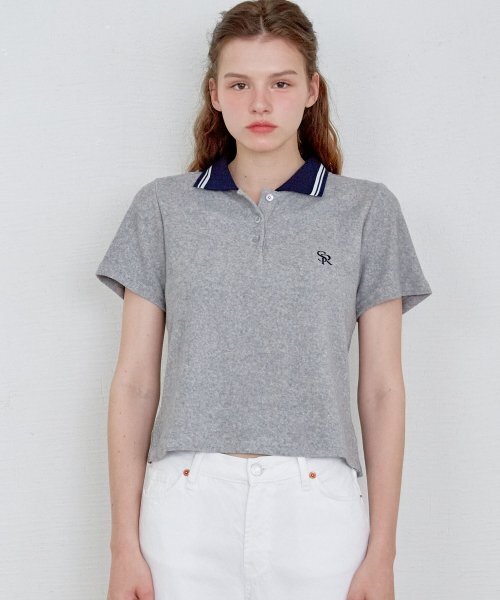TERRY COLLAR футболка — серый