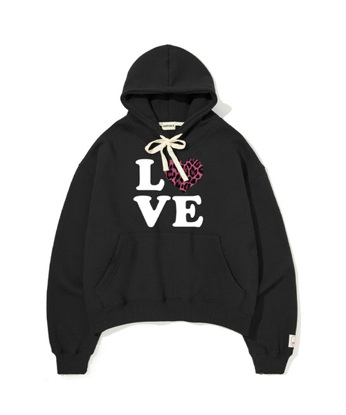KATRINA K(カトリーナケイ)の「ラブピンクレオパードクロップフードTシャツ-4color(パーカー・レディース・ブラック/その他2/その他3/オートミール/チャコール・FREE)」の5枚目の写真