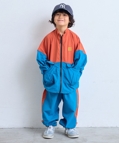 ナイロンビッグポケットバイカラージャケット/セットアップ可