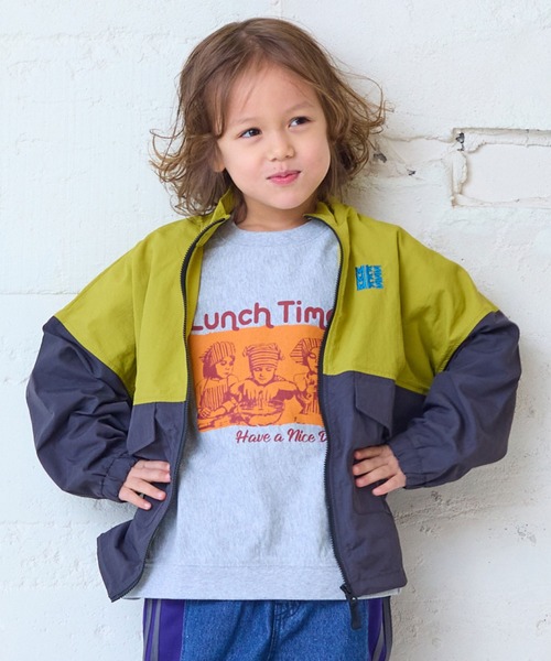 ナイロンビッグポケットバイカラージャケット/セットアップ可