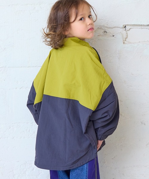 ナイロンビッグポケットバイカラージャケット/セットアップ可