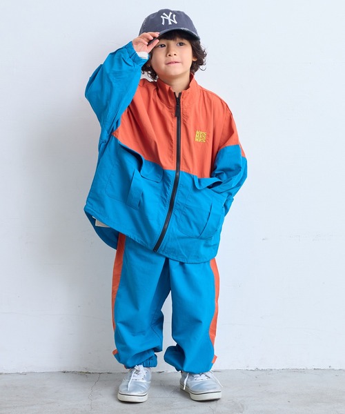 ナイロンビッグポケットバイカラージャケット/セットアップ可