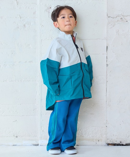 ナイロンビッグポケットバイカラージャケット/セットアップ可