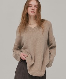 PUBLIC TOKYO | ラムウールVネックニット(ニット/セーター)