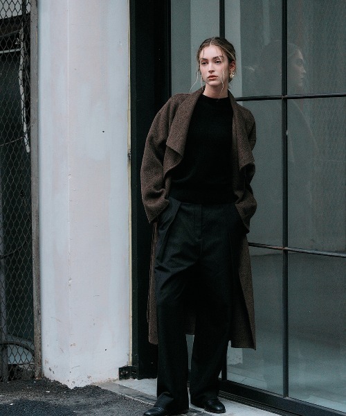 GENERAL IDEA（ジェネラルアイデア）の「【GENERAL IDEA】ハンドメイドショールカラーロングコート / HANDMADE SHAWL COLLAR LONG COAT（チェスターコート・レディース・ブラウン/チャコール・L/M/S）」の14枚目の写真